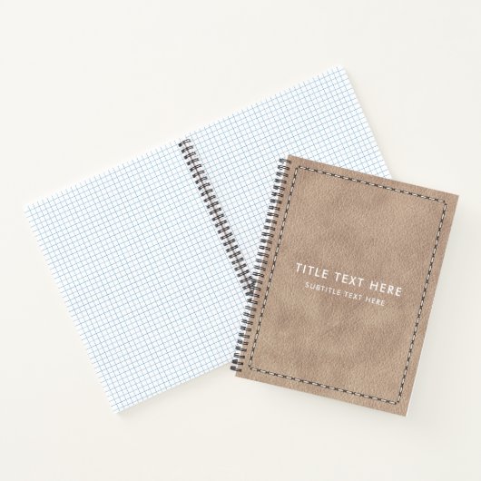 Carnet Cuir en daim beige Texture et piqûres (Intérieur)
