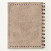 Carnet Cuir en daim beige Texture et piqûres (Dos)