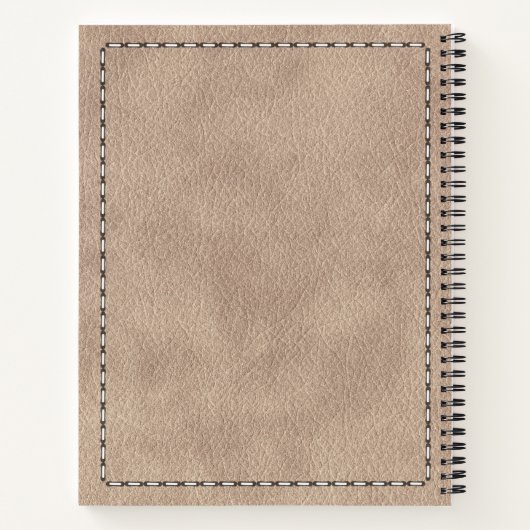 Carnet Cuir en daim beige Texture et piqûres (Dos)