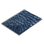 Carnet Cuir Faux Alligator Bleu (Côté gauche)
