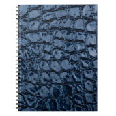 Carnet Cuir Faux Alligator Bleu (Devant)
