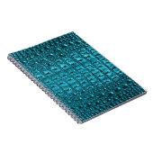 Carnet cuir girly d'alligator de bleu de turquoise de (Côté Droit)