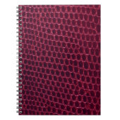 Carnet Cuir marron pourpre rouge de peau de serpent de (Devant)