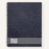 Carnet Cuir métallisé rayure monogramme gras (Devant)