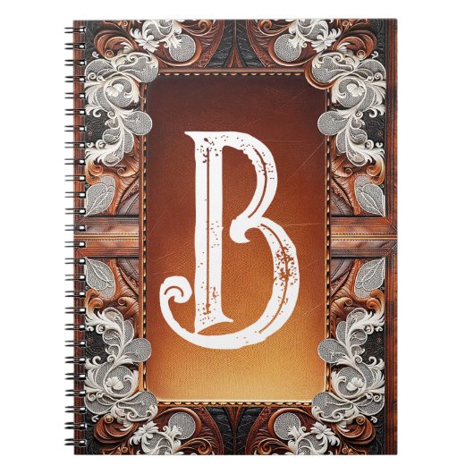 Carnet Cuir Multicolore & Dentelle Élégante Mariage Rusti (Devant)