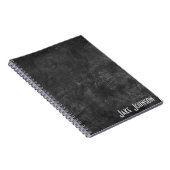 Carnet Cuir noir Abstrait avec nom (Côté Droit)