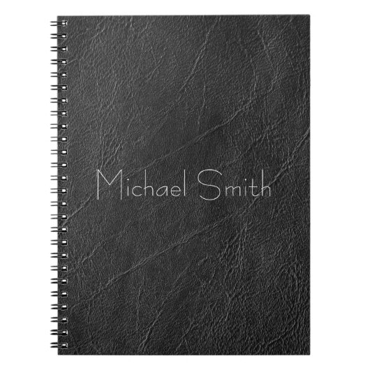 Carnet Cuir noir personnalisé (Devant)