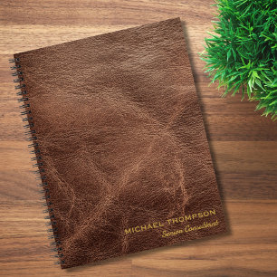Carnet Cuir Or Moderne Élégant Professionnel Personnalisé