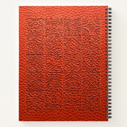 Carnet Cuir orange incorporé (Dos)