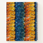 Carnet Cuir Reptile bleu jaune (Dos)