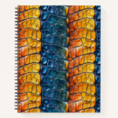 Carnet Cuir Reptile bleu jaune (Devant)