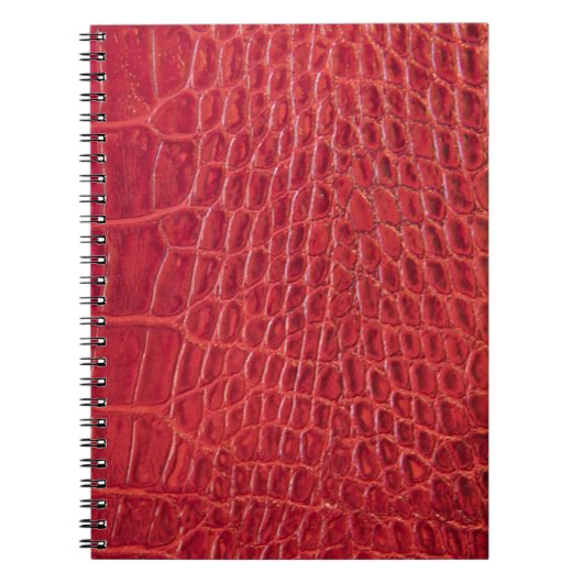 Carnet Cuir rouge d'alligator de Faux (Devant)