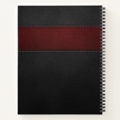 Carnet Cuir rouge et noir sur mesure (Dos)