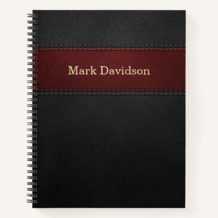 Carnet Cuir rouge et noir sur mesure