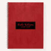 Carnet Cuir rouge moderne (Devant)