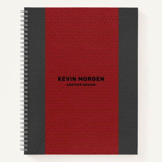 Carnet Cuir simili rouge et gris (Devant)