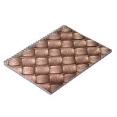 Carnet Cuir tissé, arrière - plan couleur bronze. (Côté gauche)