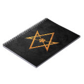 Carnet Cuir unicursale d'or de noir de Hexagram de (Côté gauche)