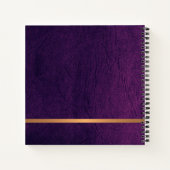 Carnet Cuir violet élégant de luxe doré monogrammé (Dos)