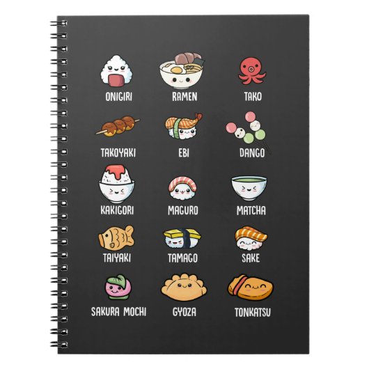 Carnet Cuisine asiatique Kawaii Sushi Riz Poisson Ramen L (Devant)