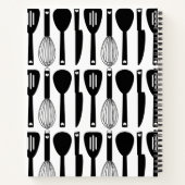 Carnet Cuisine blanche noire Motif Ustensiles de cuisine (Dos)