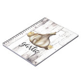 Carnet Cuisine de ferme blanche en bois rustique à l'ail (Côté gauche)