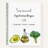 Carnet Cuisine de recettes aliments légumes végétariens (Devant)