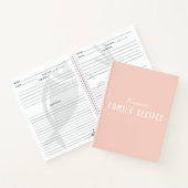Carnet Cuisine de script moderne rose vif Famille Recette (Intérieur)