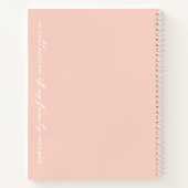 Carnet Cuisine de script moderne rose vif Famille Recette (Dos)