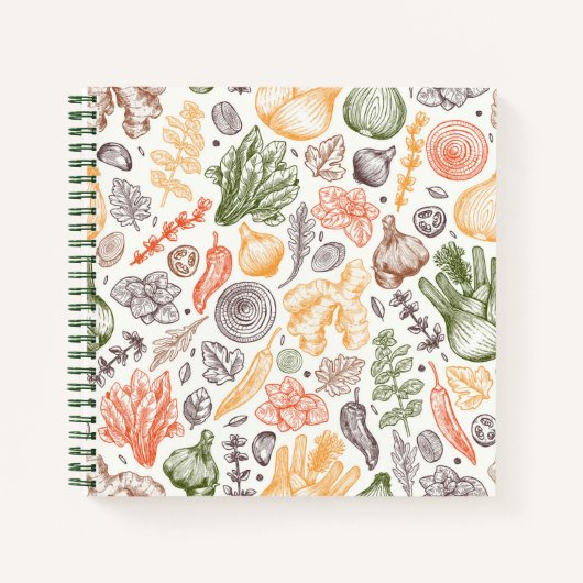 Carnet Cuisine Garden Motif végétal (Devant)