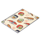 Carnet Cuisine sushi, design motif sans soudure. (Côté gauche)