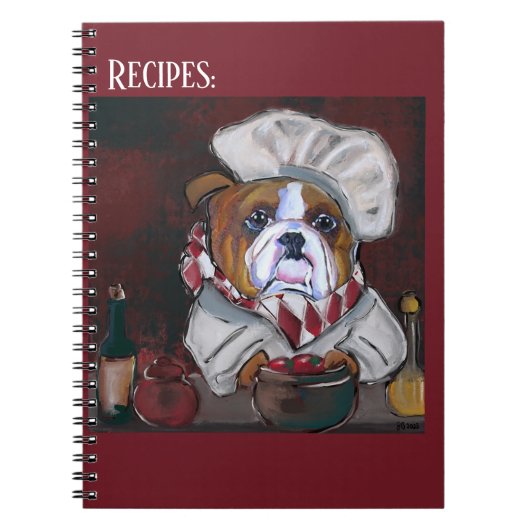 Carnet Cuisinier Bouledogue (Devant)