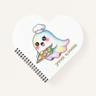 Carnet Cuisinier Fantôme Kawaii Avec Cookies de Noël