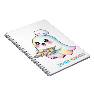Carnet Cuisinier Fantôme Kawaii Avec Des Cookies De Noël