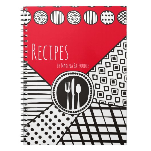 Carnet Cuisinier motif mixte crevette cuisinier (Devant)