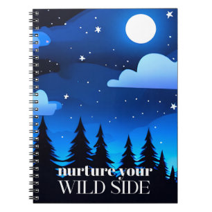 Carnet Cultivez Votre Côté Sauvage - Lune. Étoiles et pin
