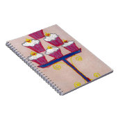 Carnet Cupcake Art Imprimer avec cerise et Arrière - plan (Côté Droit)