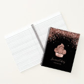 Carnet Cupcake Bakery Pastry Chef Glitter Drips Rose Gold (Intérieur)