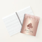 Carnet Cupcake Bakery Pastry Chef Glitter Drips Rose Gold (Intérieur)