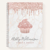 Carnet Cupcake Rose Gold Parties scintillant Drives Marbl (Devant)