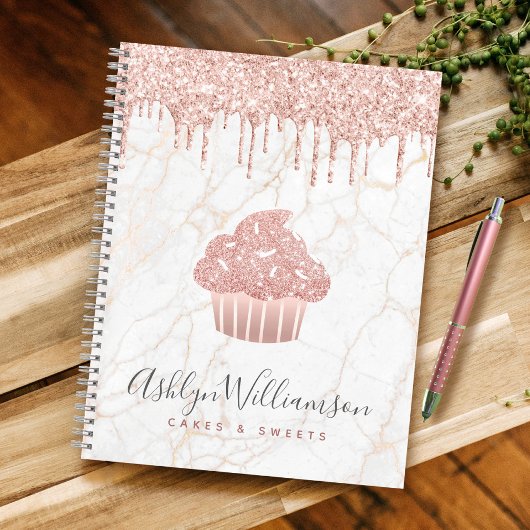Carnet Cupcake Rose Gold Parties scintillant Drives Marbl
