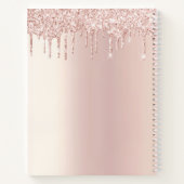 Carnet Cupcake rose or parties scintillant gouttes nom gl (Dos)