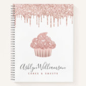 Carnet Cupcake Rose Rose Parties scintillant or Drives bo (Devant)