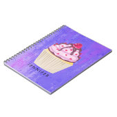 Carnet Cupcake sucré avec framboise sur le dessus (Côté gauche)