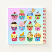 Carnet Cupcakes Ajouter Votre Nom Monogram Muffin Cute Tr (Dos)