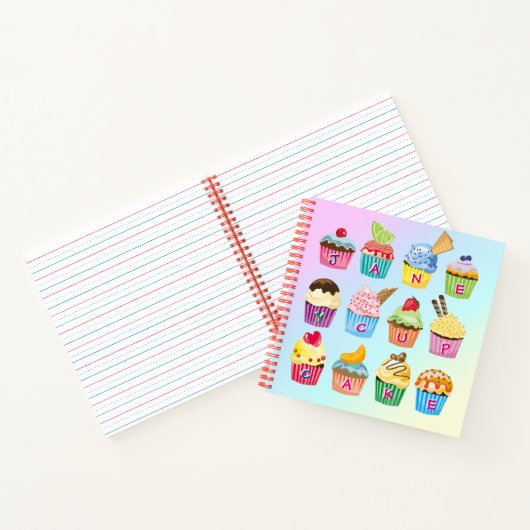 Carnet Cupcakes Ajouter Votre Nom Monogram Muffin Cute Tr (Intérieur)