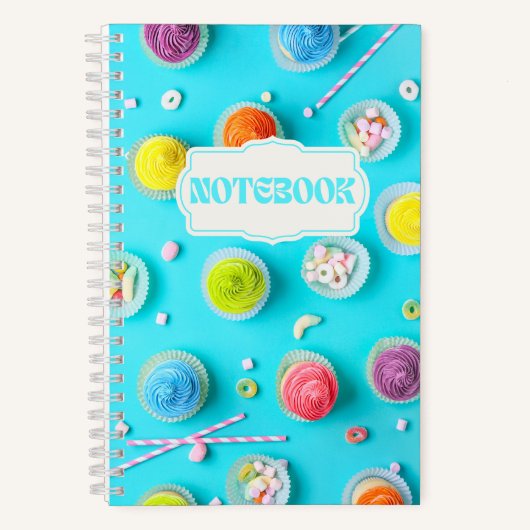 Carnet Cupcakes et bonbons Coloré brillant (Recto)