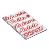 Carnet Cupcakes Rouge Vodka Hakuna Matata FUNNY. (Côté Droit)