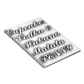 Carnet Cupcakes Vodka Hakuna Matata FUNNY (Côté Droit)