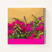 Carnet Curaçao aux fleurs roses chaudes (Dos)